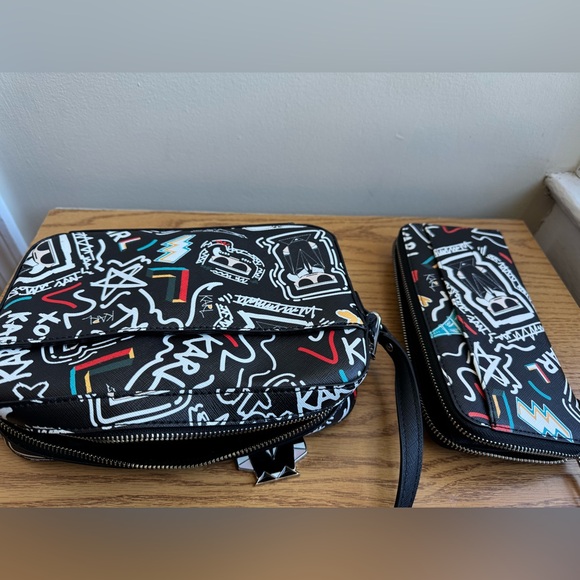 Karl Lagerfeld Graphic Black and White Bag Set - Picture 4 of 5